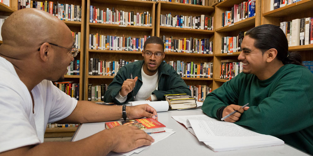 BPI students in library