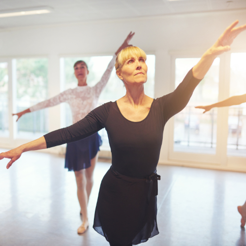 Group,Of,Adult,Ballerinas,Standing,With,Hands,Up,In,Class – Lifetime ...